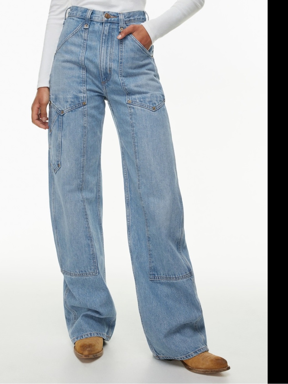 Re/Done Superhigh Workwear Carpenter Jean in Indigo Blue  - Size 27